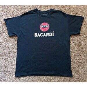Bacardi Rum T-Shirt Men's XL Black Short Sleeve